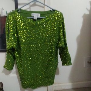 Sequined green sweater